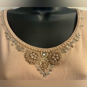 Judith Hart Embellished Silk Blend Pink Sweater Sz L